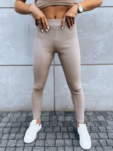 Spodnie legginsy OLIVE BRANCH Dstreet beżowe
