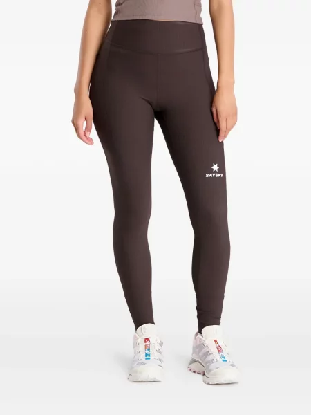 Legginsy Saysky prążkowane brązowe