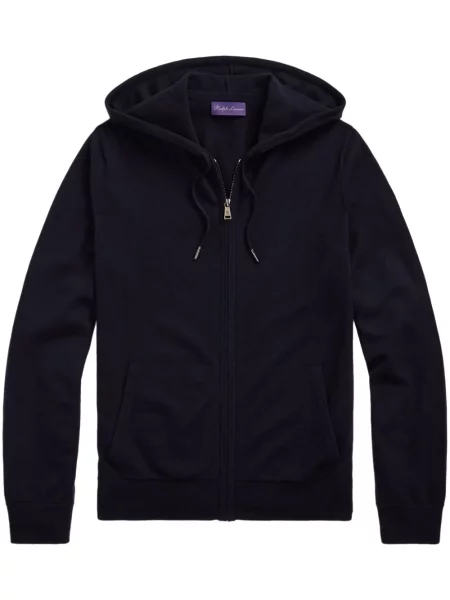 Mikina s kapucí Ralph Lauren Purple Label jersey modrá