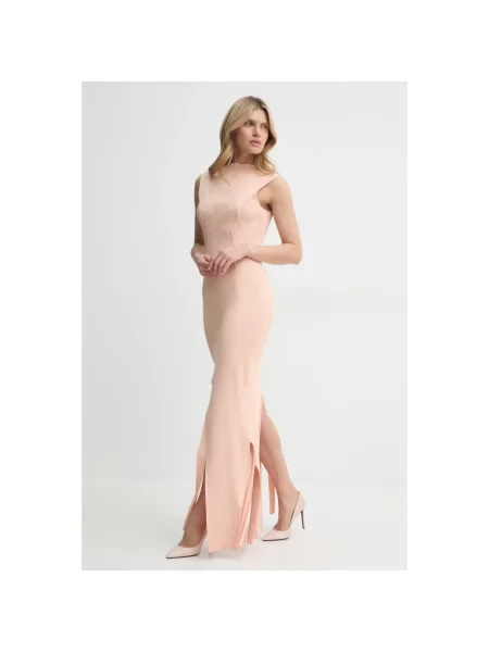 Sukienka maxi Victoria Beckham bez rękawów różowa