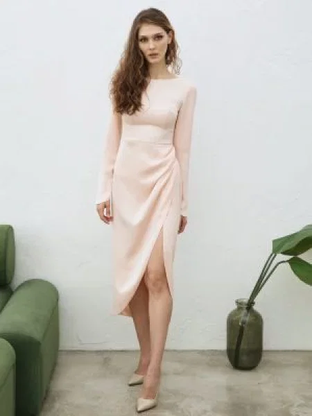 Костюмное платье миди Anais Gose розовое