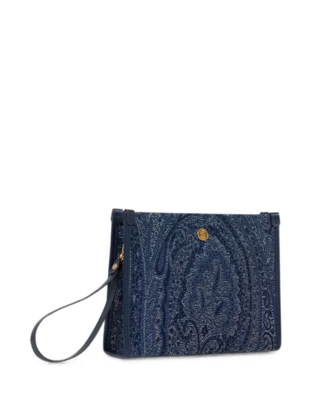 Τσάντα Etro paisley ζακάρ μπλε