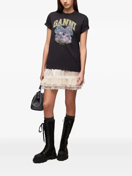 Tricou Ganni cu imagine negru