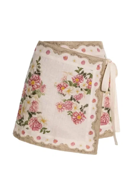 Fustă Agua By Agua Bendita de in cu model floral cu imagine