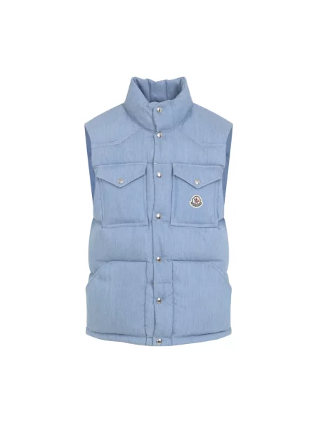 Kamizelka jeansowa Moncler niebieska