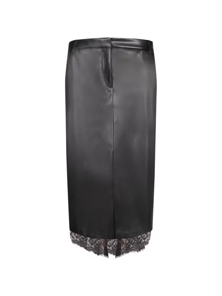 Fustă din piele Ermanno Firenze negru
