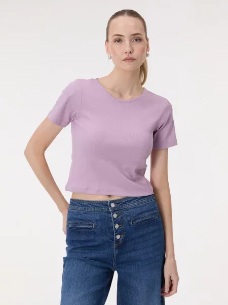 Scurt top Orsay cu mâneci scurte violet