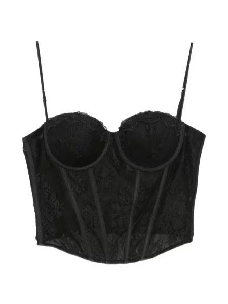 Top Aniye By fără mâneci din dantelă negru