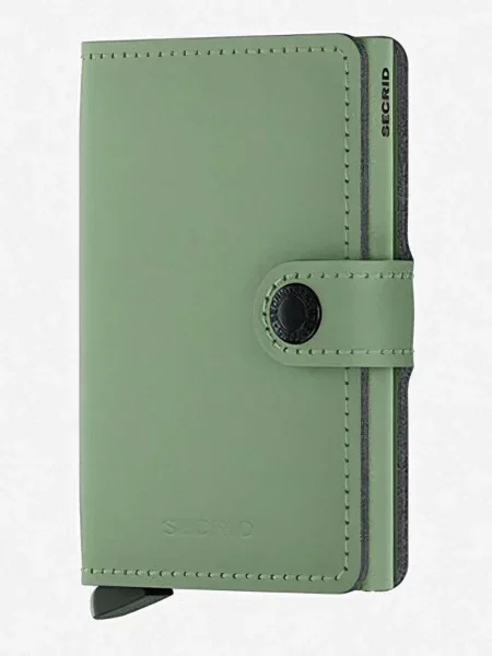 Secrid Miniwallet Yard Powder Pistachio Unisex Portfel Secrid Zielony MYp-Pistachio-One-size Size: One size szary