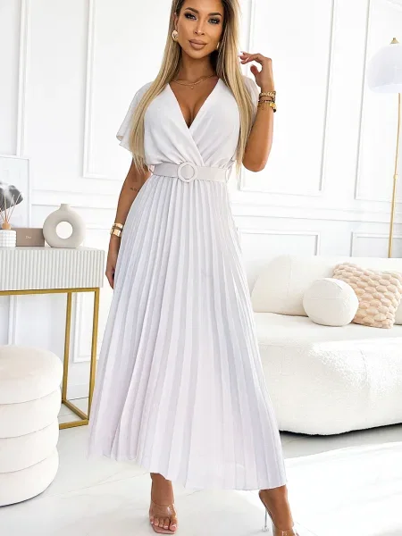 Sukienka midi Numoco Basic biała