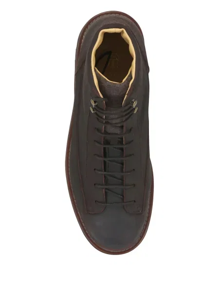 Trekking gležnjače Brunello Cucinelli s vezicama od brušene kože smeđa