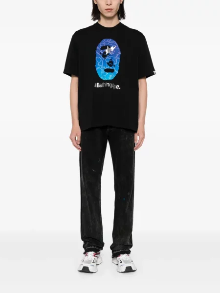 Raštuotas marškinėliai A Bathing Ape® juoda