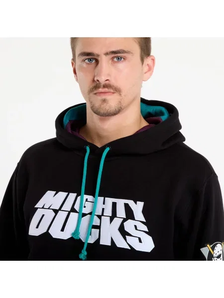 Mikina Mitchell & Ness NHL Playmaker Fleece Hoodie Vintage Logo Ducks Black M černá