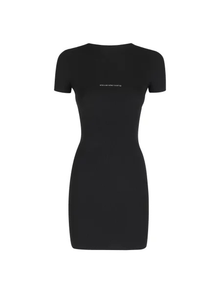 Dzianinowa sukienka mini Alexander Wang z autografem czarna