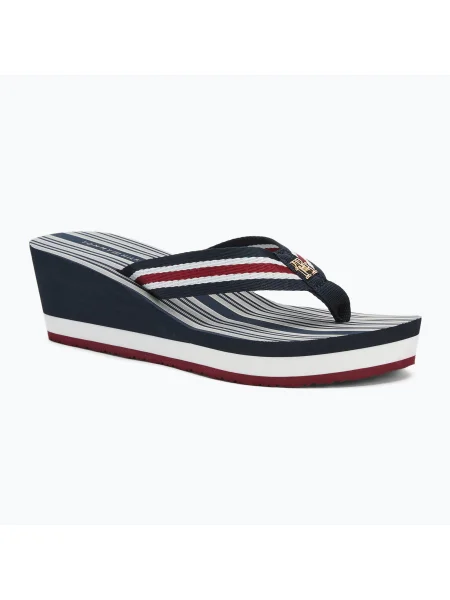 Дамски джапанки Tommy Hilfiger Im Platform Beach Sandal rwb синьо