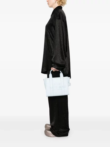 Iš natūralios odos mažas odinė rankinė Marc Jacobs mėlyna