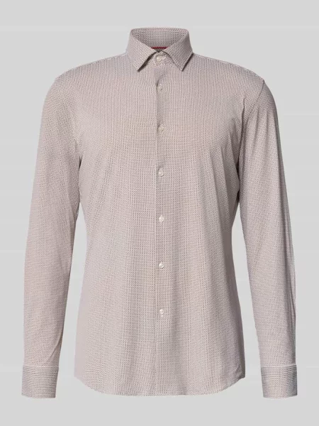 Koszula biznesowa o kroju slim fit z kołnierzykiem typu kent model KENNO' Hugo beżowa
