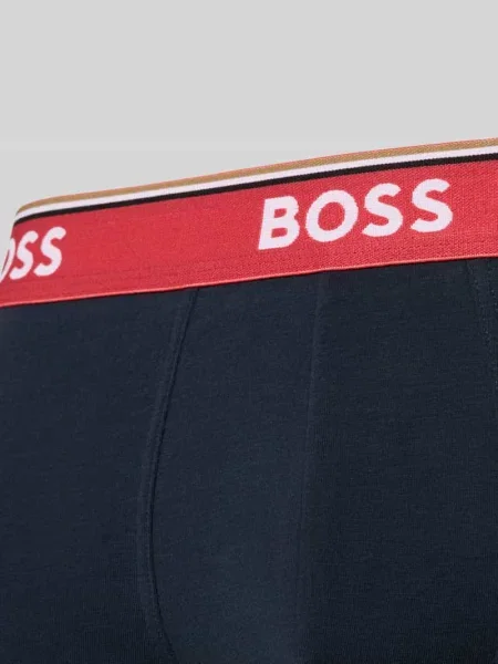 Bokserki o kroju slim fit z mieszanka bawełny w zestaw 3 szt. model POWER' Boss granatowy