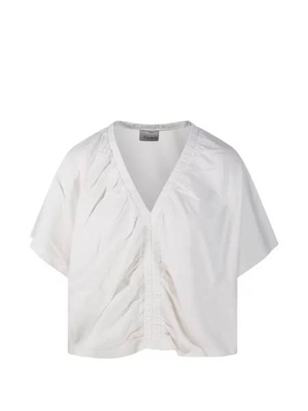 Tricou Nude cu decolteu în V alb