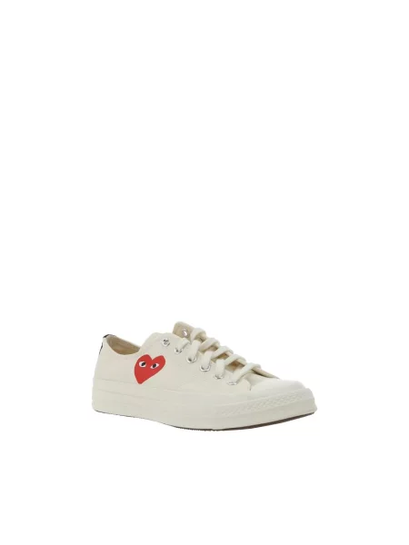 Sneakers Converse x Comme des Garçons PLAY Chuck 70 OX Milk/ Black/ Red EUR białe