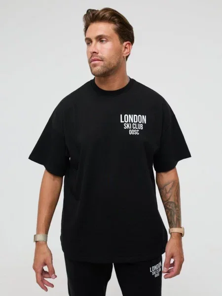 Koszulka oversize London Ski Club czarna