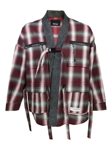 Geacă Mostly Heard Rarely Seen în carouri cu cataramă roșu