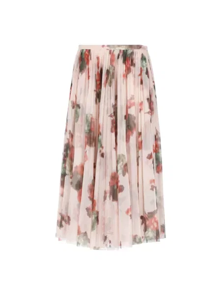 Wielobarwność spódnica midi Philosophy Di Lorenzo Serafini w kwiatki do kolan różowa