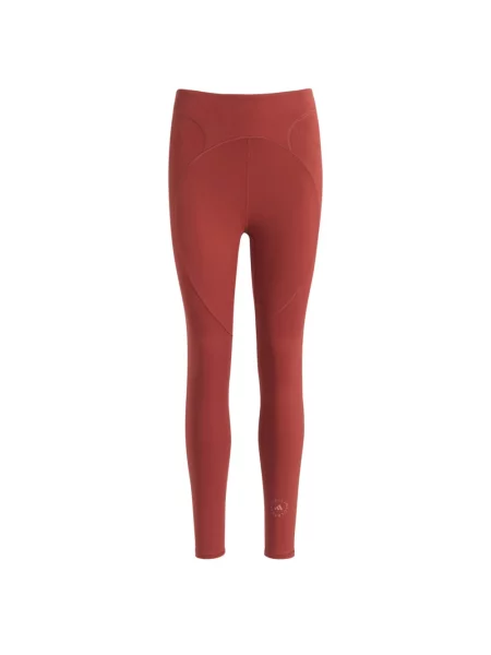 Legginsy Adidas By Stella Mccartney skórzane czerwone