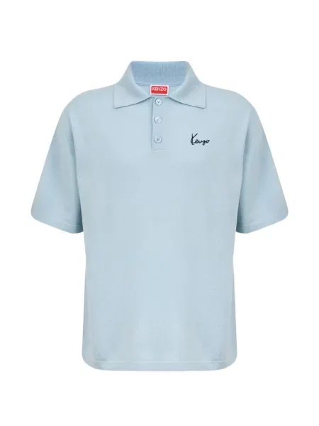 Tricou polo Kenzo cu broderie albastru