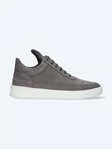 Велурени маратонки Filling Pieces Low Top Ripple Nubuck сиво