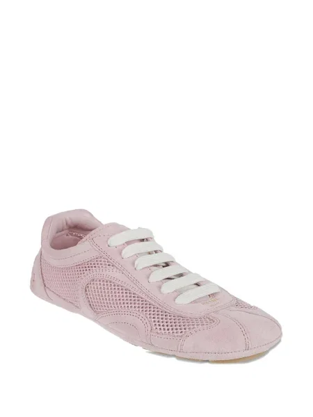 Sneakerși Prada cu șireturi din dantelă roz