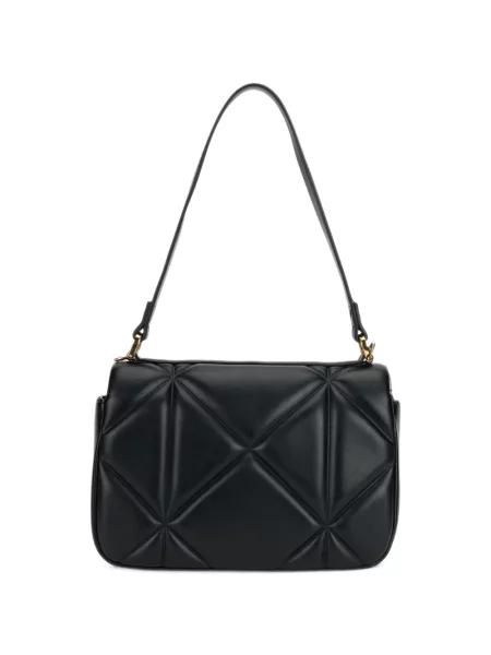 Prošívaný kabelka Love Moschino s autogramem černá