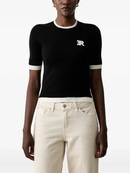 Tricou Ermanno Firenze cu broderie negru