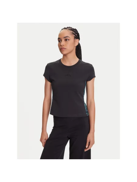 Adidas Футболка Animal Print Slim Fit чорний