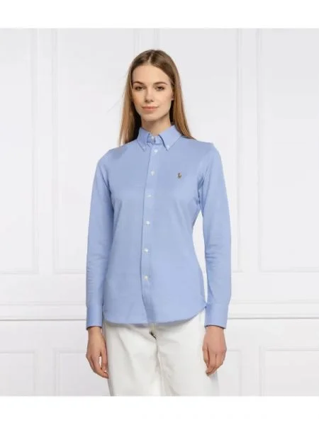 POLO RALPH LAUREN cămașă Heidi | knit oxford albastru