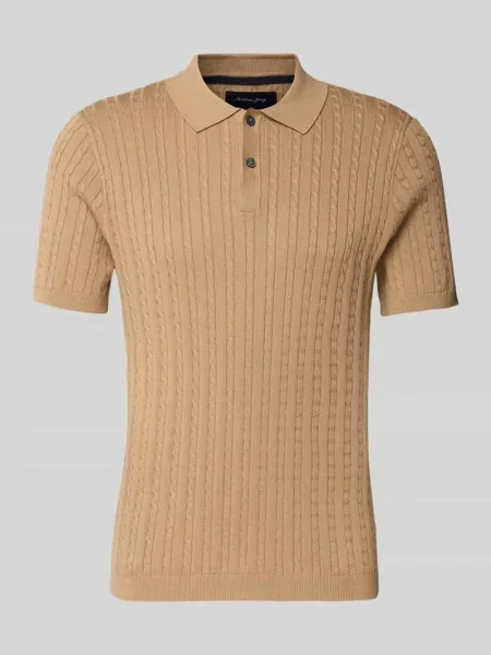 Koszulka polo o kroju slim fit z efektem dzianiny Christian Berg Men