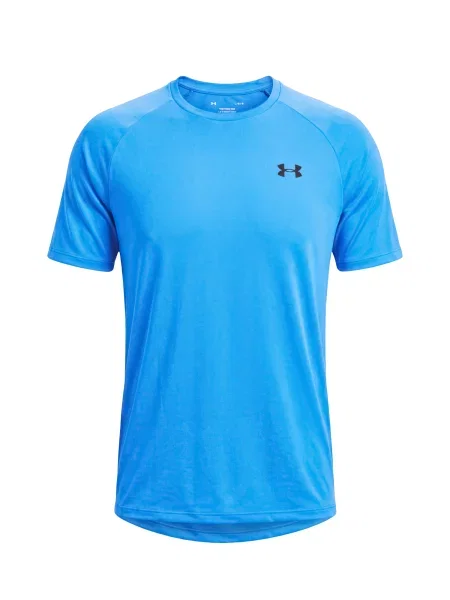 UNDER ARMOUR Sportiniai marškinėliai Tech tamsiai mėlyna jūros / azuro pilka