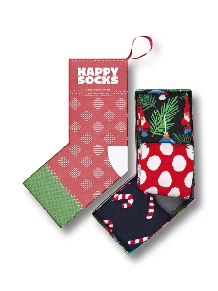 Skarpety Happy Socks X-Mas Stocking granatowy czerwony 3 pary czarny