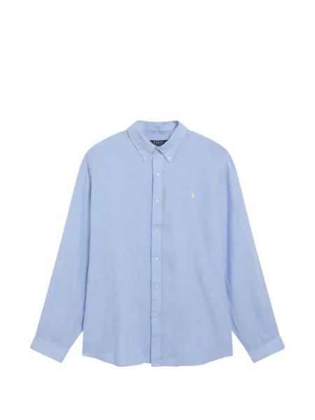 Риза Polo Ralph Lauren на райета с принт с кръгло деколте сиво