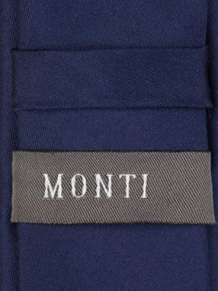Krawat z czystego jedwabiu 5 cm Monti granatowy