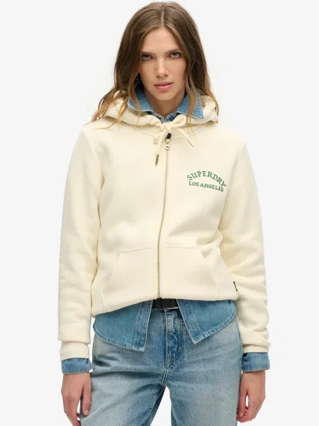 Superdry & Co Hanorac crem verde smarald / portocaliu gri