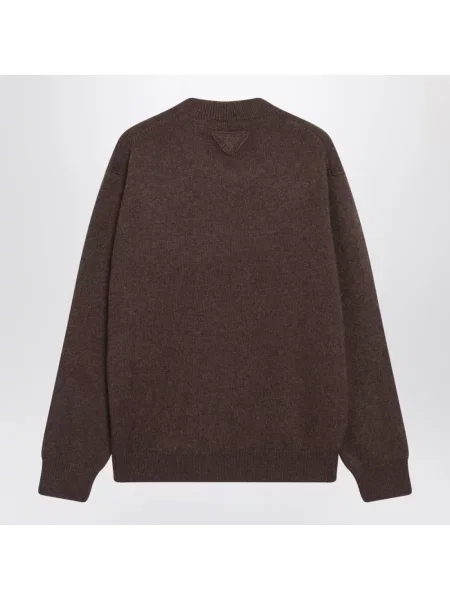Sweter Prada z kaszmiru brązowy