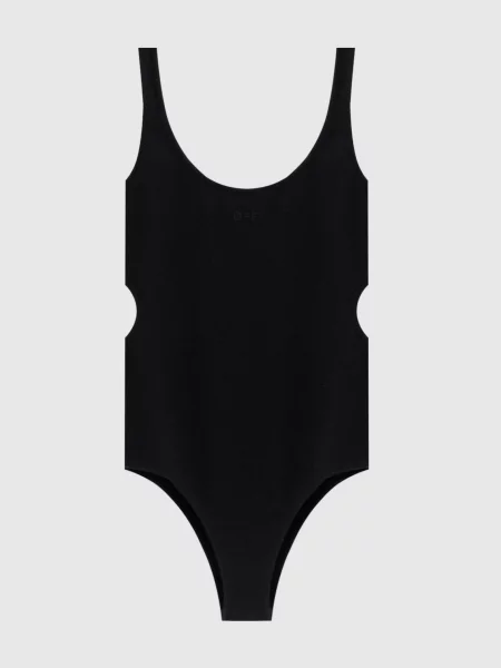 Боді з фігурними вирізами Off-white чорне