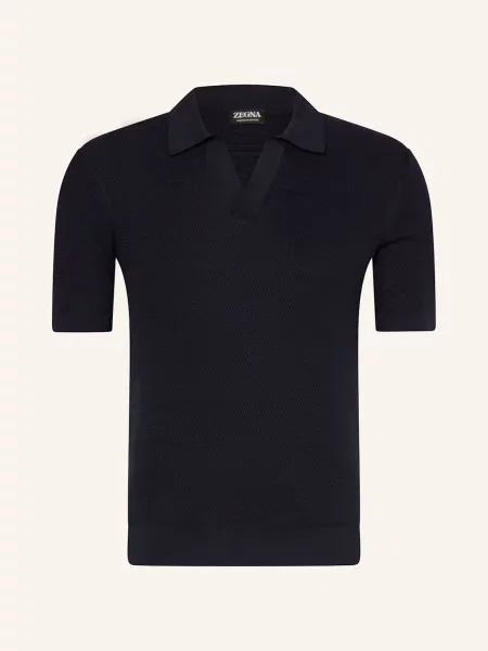 Zegna Úpletová Polokošile tmavě modrá