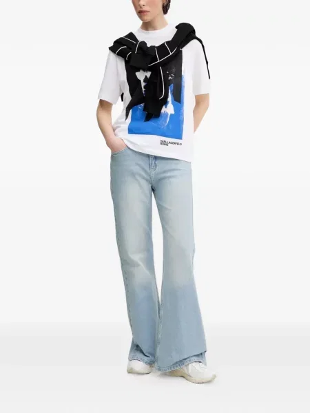 Μπλούζα Karl Lagerfeld Jeans με σχέδιο λευκό