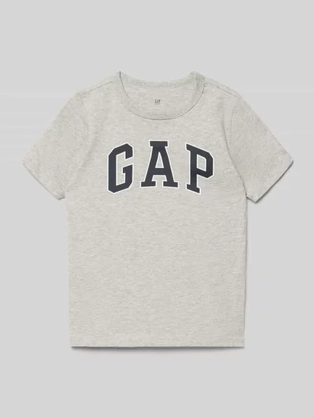 Koszulka z nadrukiem logo krój regular fit Gap