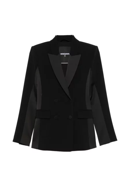 Sacou Patrizia Pepe din crep cu două rânduri de nasturi negru