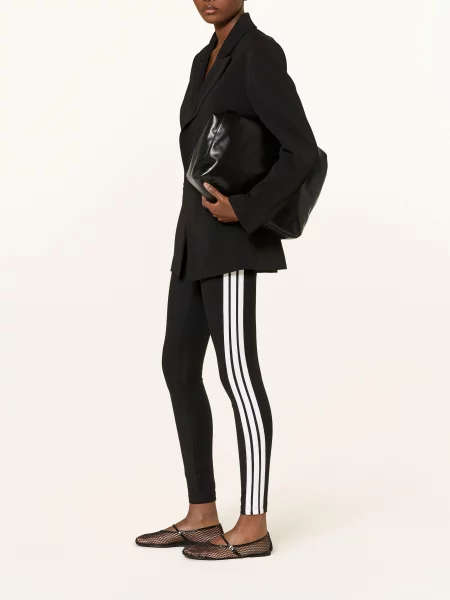Pruhované punčocháče Adidas černé