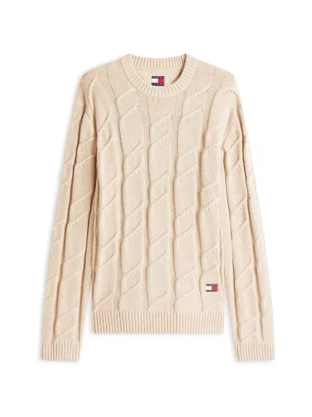 Pulover Tommy Jeans chunky bej