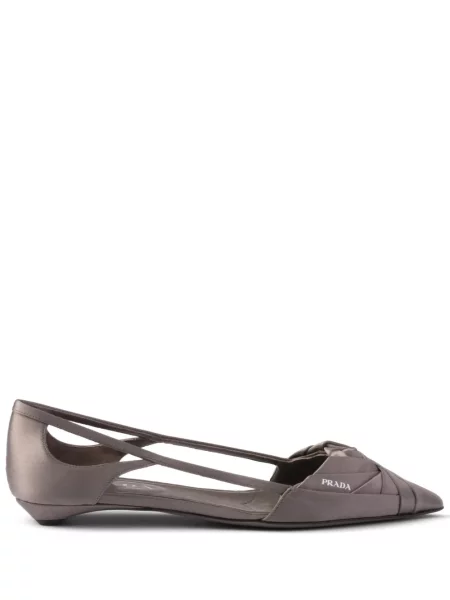 Сатенени балеринки Prada сиво
